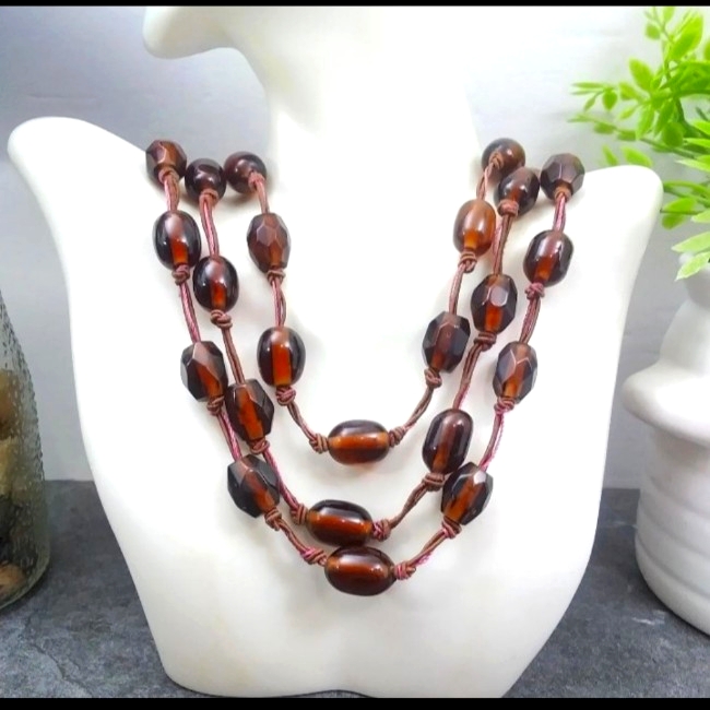 Sigrid Olsen. Multi Strand Brown Glass Beaded Necklace.22